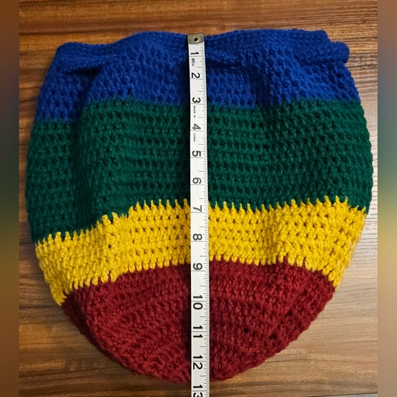 Crochet Drawstring Backpack - Rainbow - Picture 5 of 6